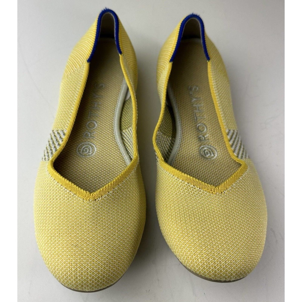 Rothy's Round Toe The Flat Ballet Slip On Knit Shoes Sunshine Yellow Women's 6 - Picture 11 of 11